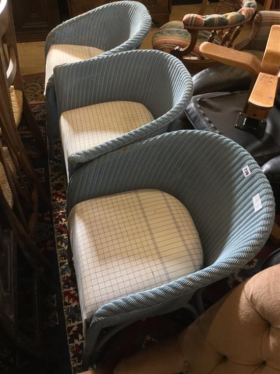 3 Lloyd loom chairs